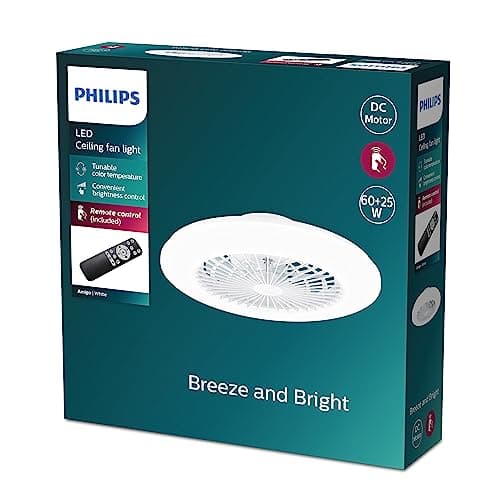Philips Amigo Ventilador de Techo LED 60W+25W 58cm 5500lm + Mando Blanco