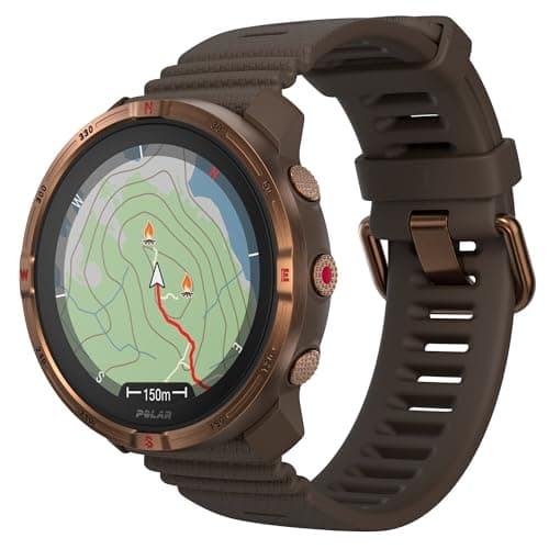 Polar Grit X2 Outdoor Multisport Watch con GPS – Pantalla AMOLED, mapas Offline, GPS Dual, ECG en la muñeca, biosensores Elixir, TrainingPeaks, SpO2, batería de hasta 7 días, Copper Brown