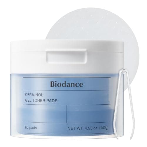 BIODANCE Hydro Cera-nol Gel Toner Pads, Gel aux Céramides, D-Panthénol et Acide Hyaluronique, Hydratants et Apaisants pour Peaux Sensibles, 60 Toner Pads