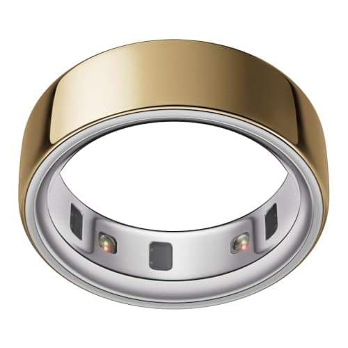OURA Ring 4 - Gold - Taille 10 - Anneau connecté | Trouvez Votre Taille avec Le baguier Ring 4 | Suivi du Sommeil - Fréquence Cardiaque - Activité - Max. 8 Jours d'autonomie