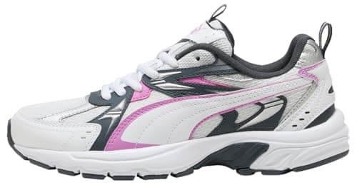 Puma Milenio Tech - Tenis Unisex Color Blanco Malva Pop-Gris Fuerte, Talla 40, Puma Blanco Malva Pop Gris Fuerte, 44.5 EU