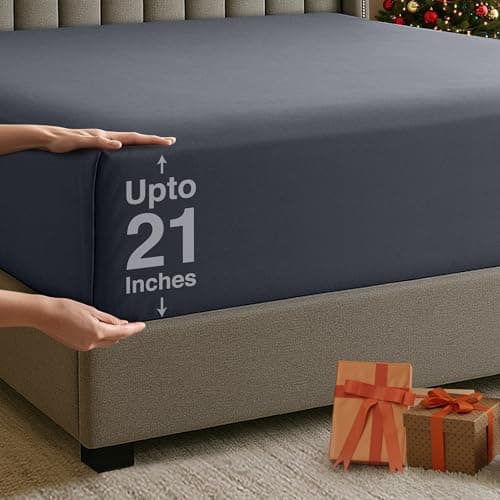 Utopia Bedding Drap-Housse King Size en Microfibre Douce, Poches très Profondes, 53,3 cm, résistant au rétrécissement et à la décoloration, Facile d'entretien, 1 Seul Drap-Housse (Gris)