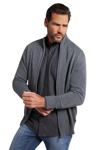 JP 1880 Strickjacke, Cardigan Homme, Grau Melange,