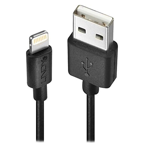 LINDY 31319 0.5m USB Typ A an Lightning Kabel, schwarz