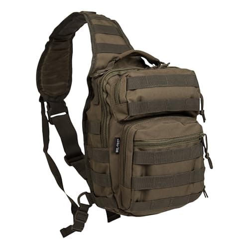 Mil-Tec One Strap Assault Pack Sm, Zaino Monospalla, Stile Militare, 10 litri, Oliva, Small (30 x 22 x 13 cm)