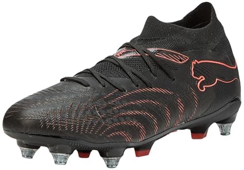 PUMA Scarpa da Calcio Unisex Future 9 Match MXSG, Nero-Rosso incandescente, Grigio Forte, Taglia 40, Puma Nero Rosso Brillante Grigio Forte, 42 EU