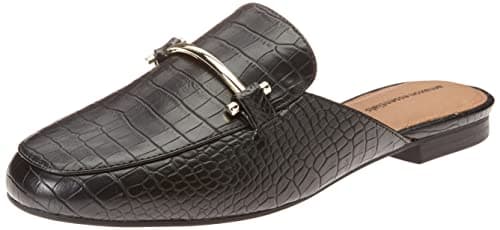 Amazon Essentials Sabot con Fibbia Donna, Nero Stampa Coccodrillo, 44.5 EU