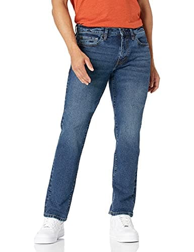 Amazon Essentials Jean Slim - couleurs abandonnées Homme, Bleu Délavé Vintage, 38W / 30L
