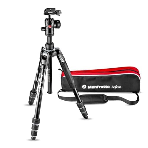 Manfrotto Befree Advanced Trípode de Viaje con Cabezal Esférico, Cierre de Rosca Portátil y Compacto, Trípode de Aluminio para Cámaras DSLR, Reflex, sin Espejo y Accesorios