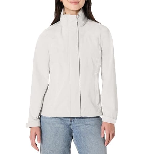Amazon Essentials Damen Leichte Wasserdichte Regenjacke mit Kapuze, Gebrochenes Weiß, XXL