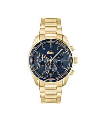 Lacoste Reloj Cronógrafo de Cuarzo para Hombre Colección Boston con Correa de Acero Inoxidable de Color Dorado - 2011381