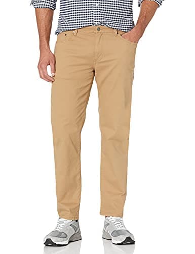 Amazon Essentials Herren 5-Pocket-Stretch-Twillhose, Bequeme Passform, Dunkles Khakibraun, 32W / 32L