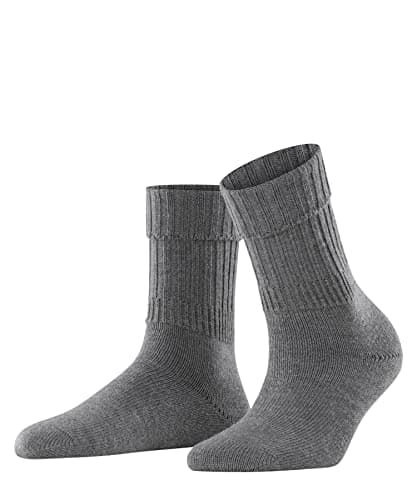FALKE Damen Socken Striggings Rib W SO Wolle einfarbig 1 Paar, Grau (Dark Grey 3070), 35-38