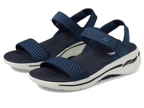 Skechers Go Walk Arch Fit Sandal Polished, Sandalias Mujer, Navy, 38 EU