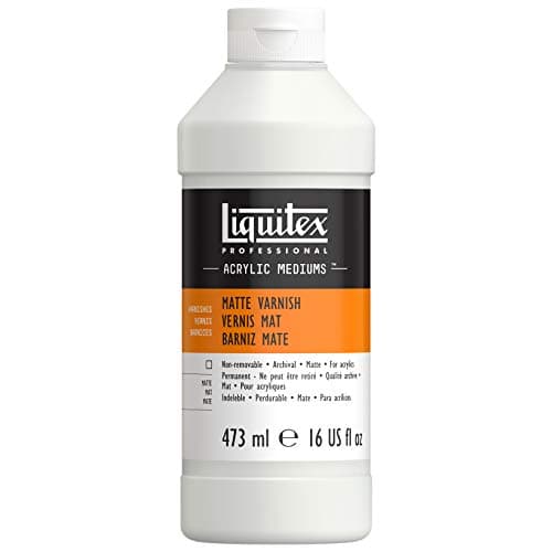 Liquitex 5216 Professional matter Firnis, Schlussfirnis für Acrylfarben - seidenmatte Oberfläche, nicht gilbend, alterungsbeständig, schnell trocknend, Archivqualität - 473ml Flasche, Farblos