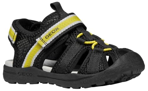 Geox J Vaniett Boy A Sandalia, negro/amarillo, talla 38 EU