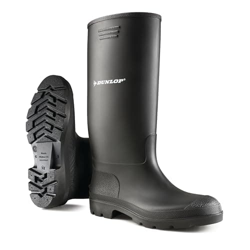 DUNLOP Pricemastor – Stivali da pioggia in PVC unisex – Impermeabili, leggeri, resistenti ai prodotti chimici e certificati CE – Robusti stivali per industria e tempo libero – Nero – Taglia 46