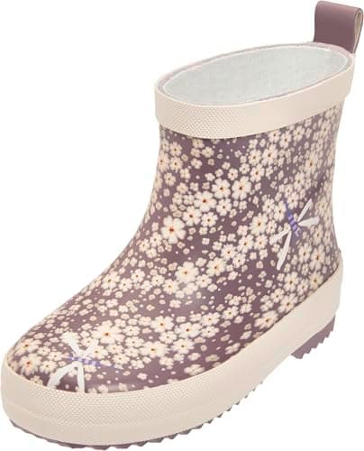 Playshoes Gummistiefel Halbschaft Blumen Unisex Kinder Gummistiefel, Violett Blumen, 24 EU
