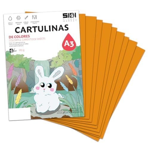 Carton A3 Orange 185 g Papier cartonné pour travaux manuels, Scrapbooking, imprimante jet d'encre et laser – SIDI (orange, 125h)
