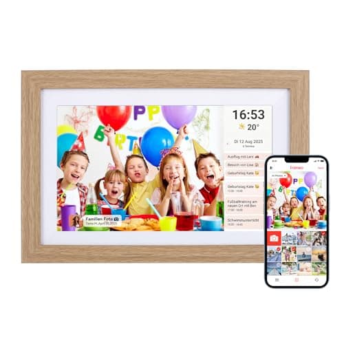 Digitaler Bilderrahmen Rollei Smart Frame WiFi 103 Digitale Bilderrahmen 10,1 Zoll Frameo Digital Photo Frame 1280x800 IPS Touchscreen 32GB Speicher Holzoptik Eiche Elektronischer-Frameo-Bilderrahmens