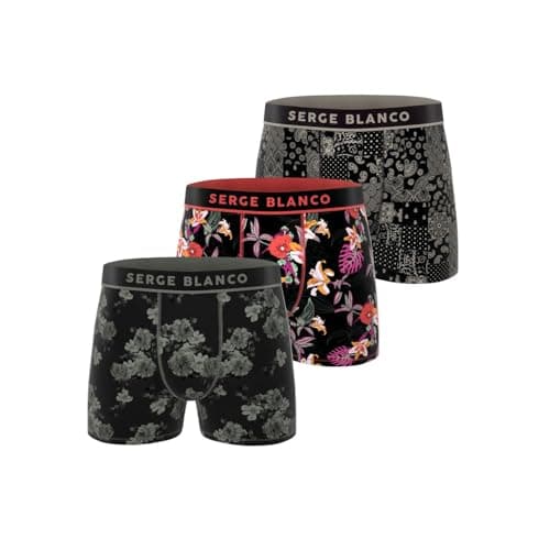 Serge Blanco Caleçon Boxer Homme Sport, Lot de 3, Gris A8 (2XL)