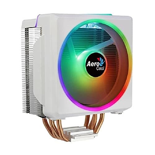Aerocool CYLON4FW, Refroidisseur CPU ARGB Blanc, TDP 145W, Ventilateur ARGB 12cm, HCTT