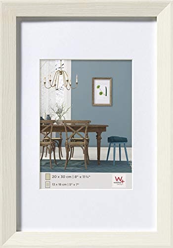 walther design Cadre Photo Blanc 50 x 60 cm avec Passe-Partout, Cadre en Bois Fiorito EF060W
