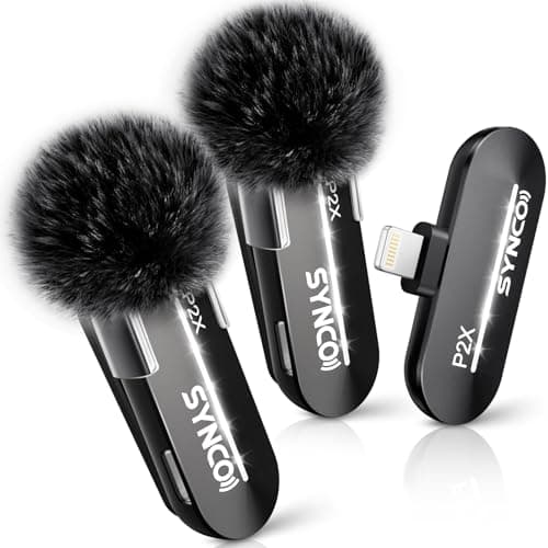 SYNCO Kit de 2 Micrófonos de Solapa Inalámbricos para iPhone 14/13/12/11/SE, P2XL Micrófonos Inalámbricos Profesionales para TikTok, Youtube, Streaming, Vlog, Micrófono-Solapa-Inalámbrico-iPhone