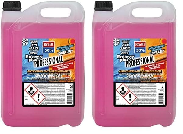 krafft Anticongelante Coche Orgánico CC-Energy Plus 50% (G12+) Líquido Refrigerante Violeta 5 litros (Paquete de 2)