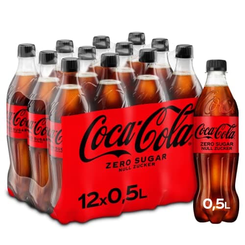 Coca-Cola Zero Sugar, Softdrink ohne Zucker, Einweg Flaschen, 12 x 500 ml - Container.Type