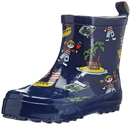 Playshoes Stivali In Gomma A Semialbero, Stivali In Gomma A Semialbero Unisex - Bambini e ragazzi, L'Isola Dei Pirati, 23 EU