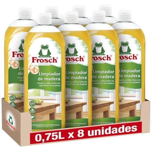 Frosch Limpiador de Madera Pack 8x750ml Spray - Limpieza y Mantenimiento Suelos y Superficies Madera - Fórmula Pino y Naranja - Elimina Manchas Difíciles