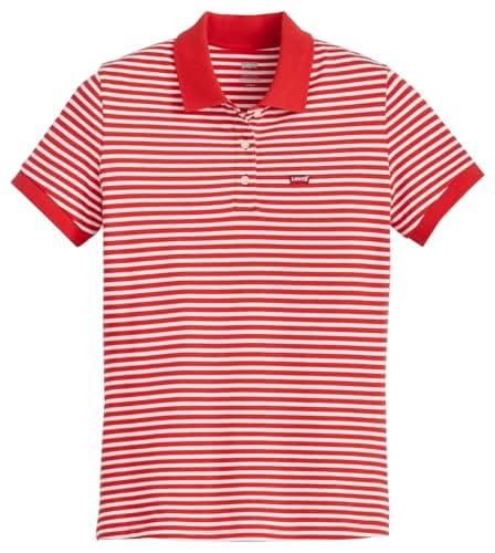 Levi's Polo para Mujer Slim Housemark, Marigold Stripe Mars, XS