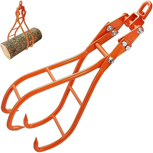 VEVOR Forstzange 1000kg Tragfähigkeit Rückezange Max. Öffnung 787,4mm Holzzange 850x322x215mm Hebezange Holzgreifer Verladezange Schleppzange Holzpackzange Traktoren Lastkraftwagen Gabelstaplern
