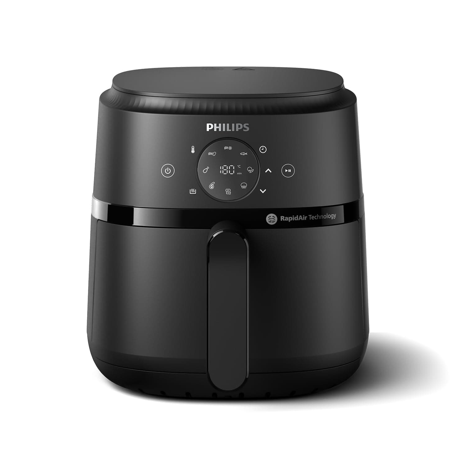 PHILIPS Airfryer série 2000 4.2L - 1500W, Technologie RapidAir, Écran tactile digital, 13 options de cuisson, 9 fonctions préréglées, Jusqu'à 90% de matières grasses en moins, Noir (NA229/00)