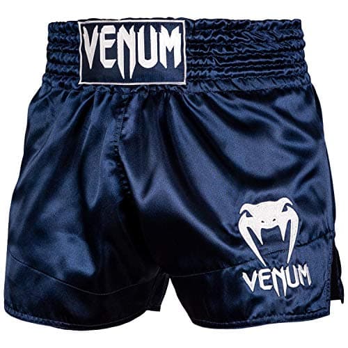 Venum Shorts Classic de Muay Thai - Bleu Marine-Blanc - L