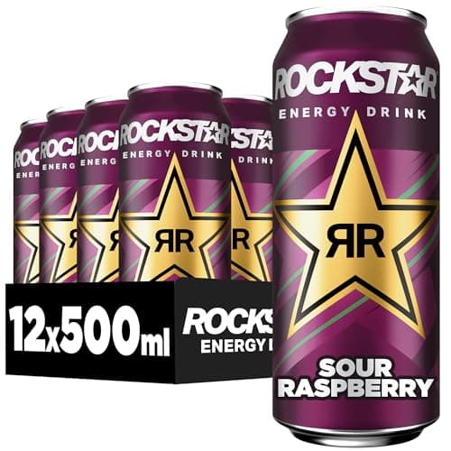 Rockstar Energy Drink Sour Raspberry Geschmack, 12x500ml – koffeinhaltig