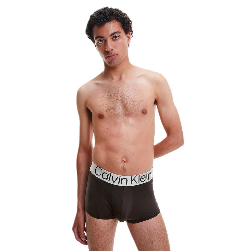 Calvin Klein Low Rise Trunk 3Pk 000Nb3074A, Boxer a Vita Bassa, Uomo, Multicolore (Blue Shadow/Grey Sky/Black), L