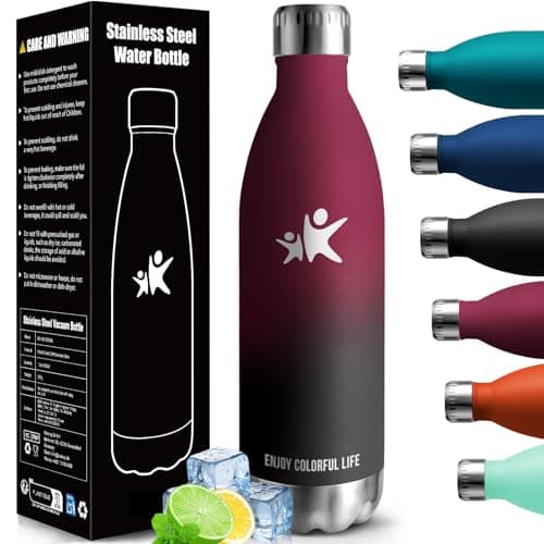 HoneyHolly Botella agua Acero Inoxidable, Botella Termica - 1000ml sin BPA, Botella de Agua Deportiva, Doble Pared al Vacío a Prueba de Fugas, Cantimplora Termica para Gimnasio