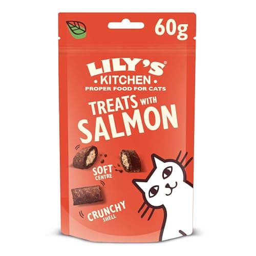 Lily’s Kitchen Snack per Gatti con Salmone, 10 x 60 g – Ricette Senza Cereali, Senza Zuccheri Aggiunti, con Ingredienti Naturali