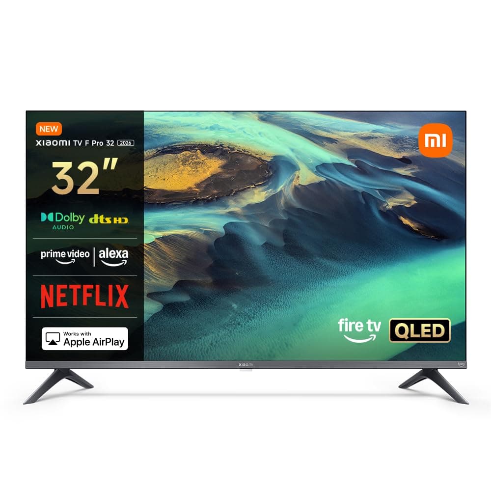 XIAOMI TV F Pro 32, 81 cm (32 Pouces), QLED, Smart TV, Fire OS7, Contrôle Vocal Alexa, Dolby Audio™, DTS Virtual:X, DTS-HD, Compatible avec Apple AirPlay