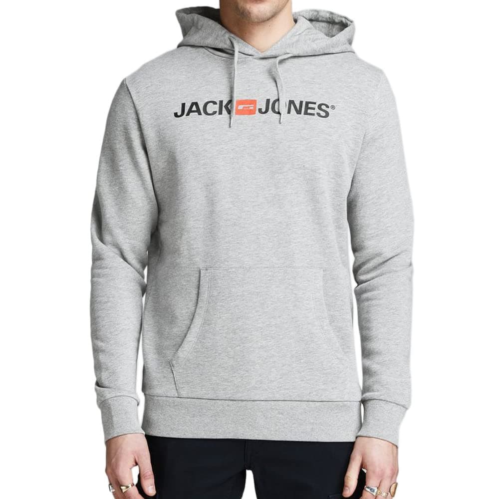 JACK & JONES Jjecorp Logo Sweat Hood Noos, Capucha Hombre, Gris (Light Grey Melange Detail:Reg Fit - Melange), Large