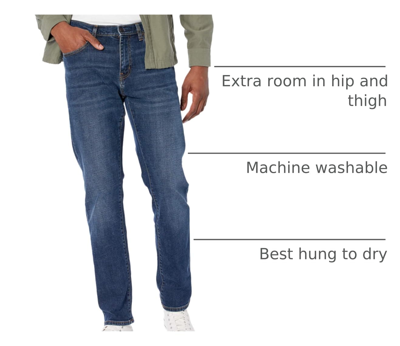 Amazon Essentials Herren Athletic-Fit-Stretchjeans - Auslauffarben, Dunkelblau Vintage, 29W / 29L