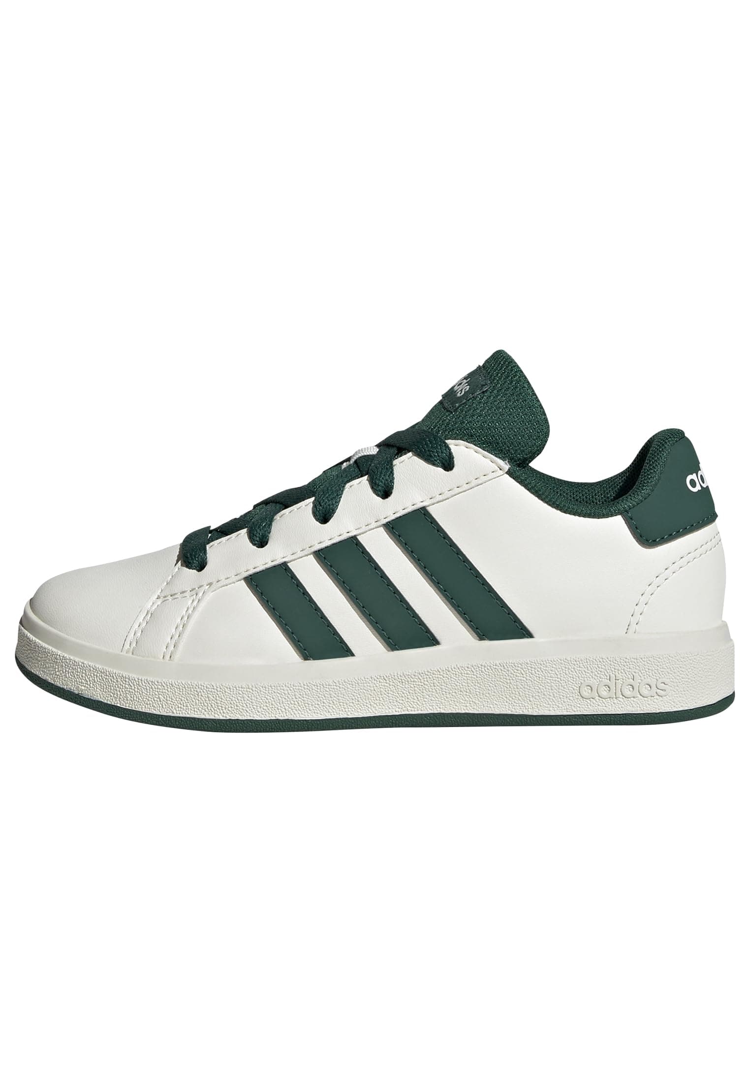 adidas Mixte Enfant Grand Court Lifestyle Tennis Lace-Up Shoes, Off White/Collegiate Green/Core Black, 30 EU