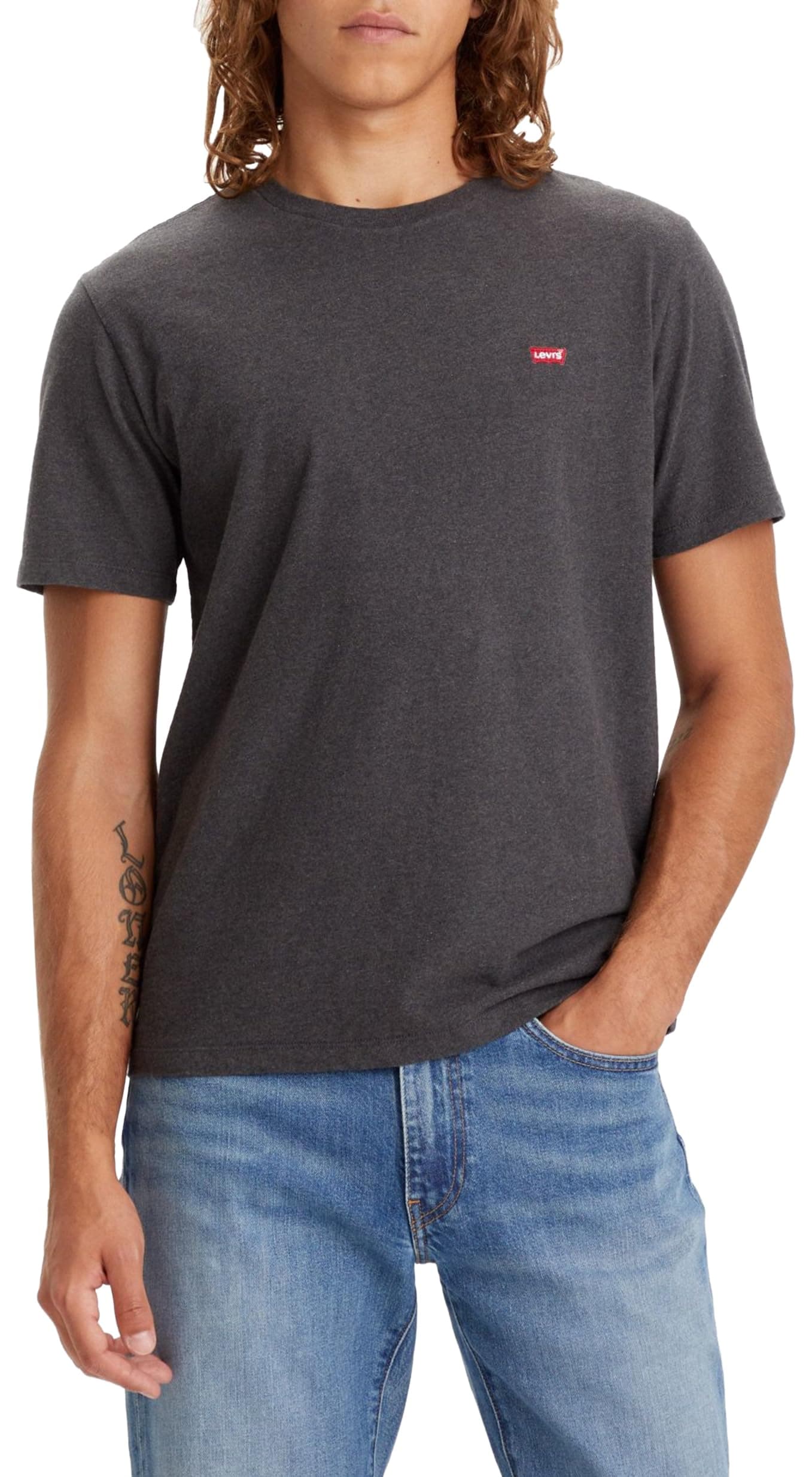 Levi's Ss Original Housemark Tee T-Shirt Homme, Dark Charcoal Heather Dkr, S