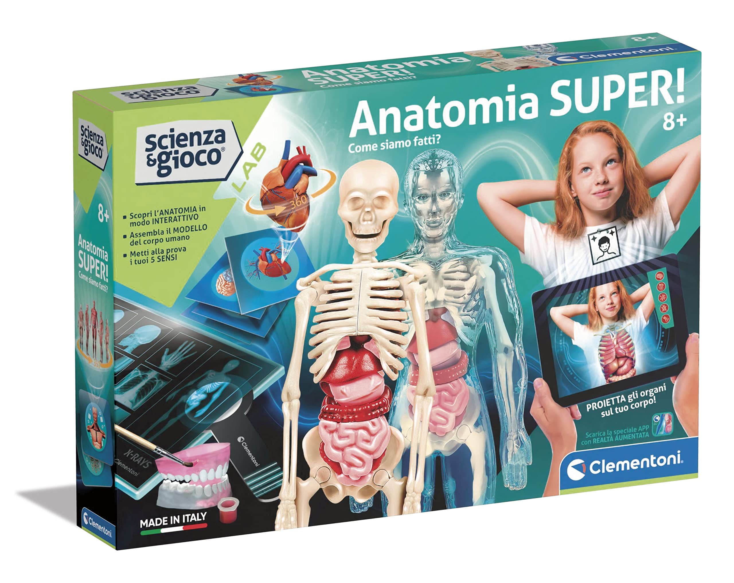 Clementoni - 19299 - Scienza E Gioco Lab - Anatomia Super - Laboratorio di Anatomia, Gioco Scientifico per Bambini dagli 8 Anni (Gioco in Italiano), Made in Italy